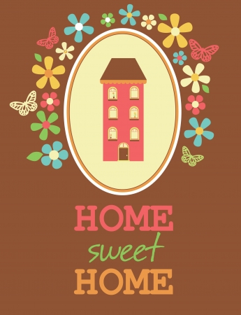 home sweet home card  vector illustrationのイラスト素材