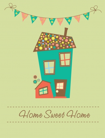 home sweet home card  vector illustrationのイラスト素材