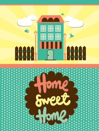 home sweet home card  vector illustrationのイラスト素材