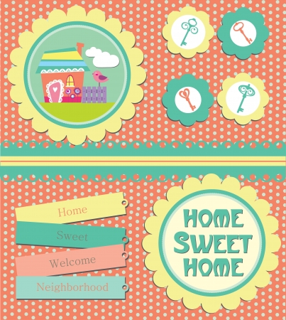 home sweet home card  vector illustrationのイラスト素材