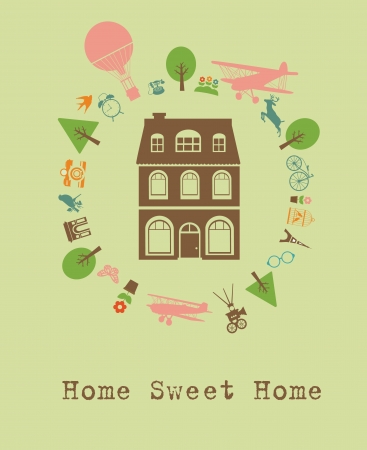 home sweet home card  vector illustrationのイラスト素材