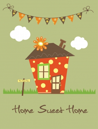 home sweet home card  vector illustrationのイラスト素材