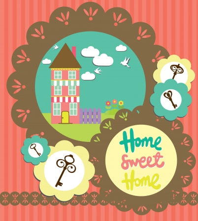 home sweet home card  vector illustrationのイラスト素材