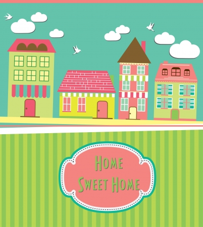 home sweet home card  vector illustrationのイラスト素材