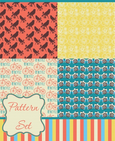 cute pattern set  vector illustrationのイラスト素材