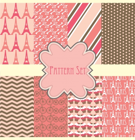 cute pattern set  vector illustrationのイラスト素材