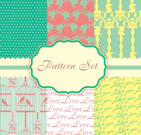 cute pattern set  vector illustrationのイラスト素材