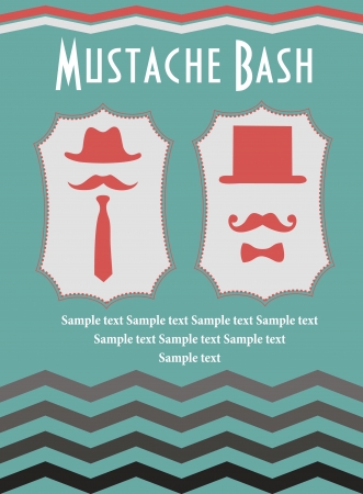 card with mustache  illustrationのイラスト素材