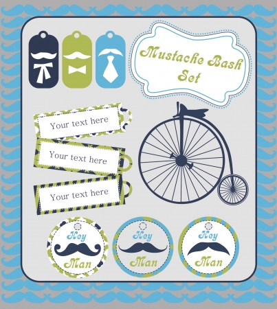card with mustache  illustrationのイラスト素材