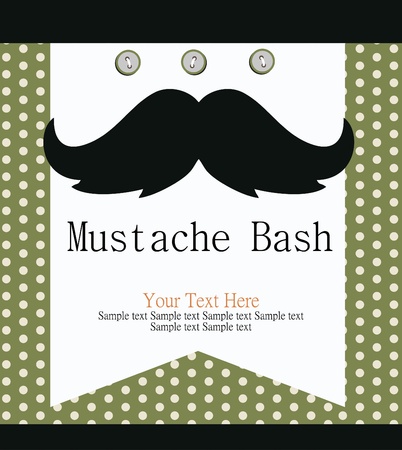 mustache party card  illustrationのイラスト素材