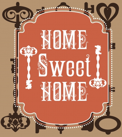 home sweet home card  illustrationのイラスト素材