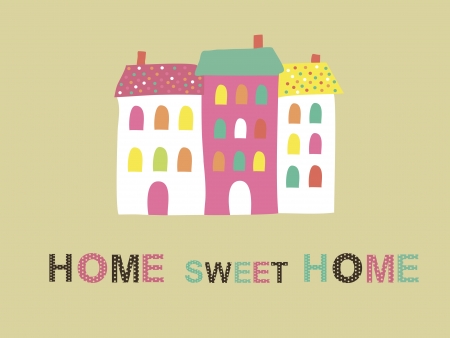 home sweet home card   illustrationのイラスト素材