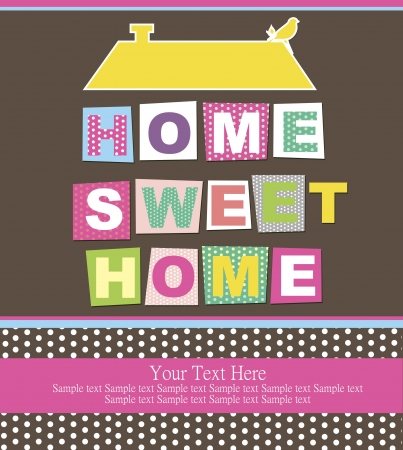 home sweet home card illustrationのイラスト素材