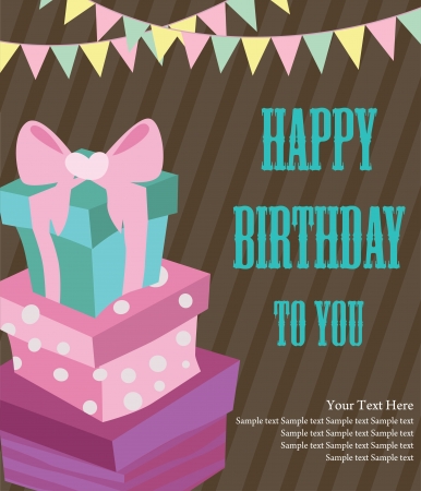 happy birthday greeting card illustrationのイラスト素材