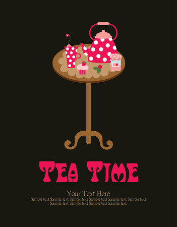 tea time card design. vector illustrationのイラスト素材