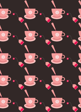 tea time seamless pattern design. vector illustrationのイラスト素材