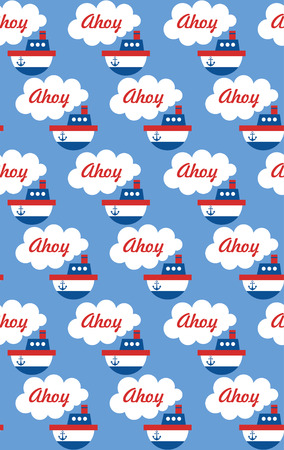 sea seamless pattern design. vector illustrationのイラスト素材