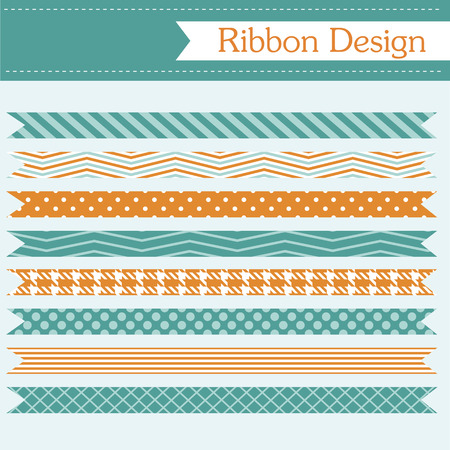 textured ribbon collection. vector illustrationのイラスト素材