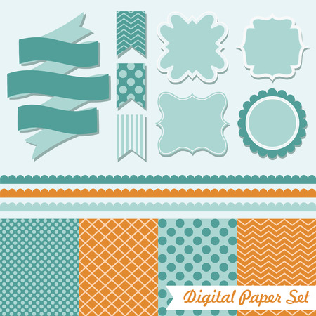 digital paper set. vector illustrationのイラスト素材