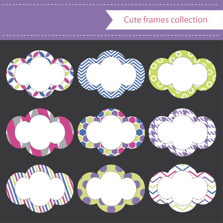 cute frames set. vector illustrationのイラスト素材