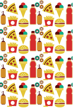 fast food seamless pattern design. vector illustrationのイラスト素材