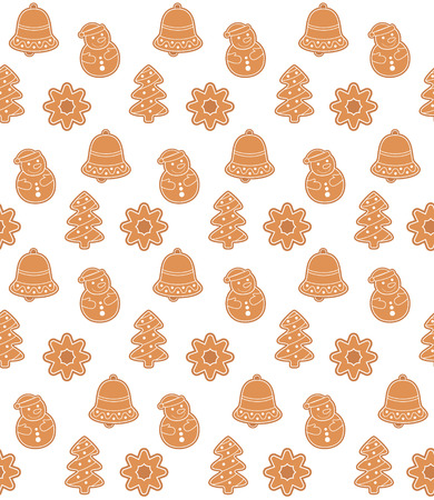 ginger cookies seamless pattern. vector illustrationのイラスト素材