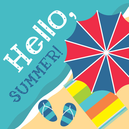 Summer hello beach vectorのイラスト素材