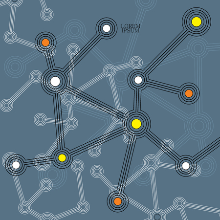 Abstract polygonal with connecting dots and lines. Connection science background. Vector illustration.のイラスト素材