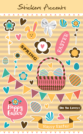 Happy Easter Day. Easter design elements. Vector illustrationのイラスト素材