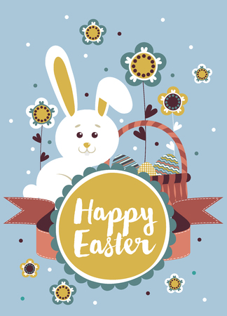 Cute easter card design. Vector illustrationのイラスト素材