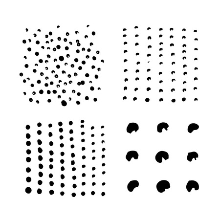 Set of black paint, ink, grunge, dirty brush strokes. Vector illustrationのイラスト素材