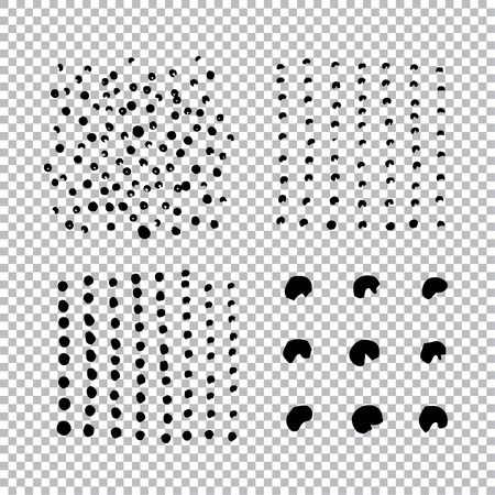Set of black paint, ink, grunge, dirty brush strokes. Vector illustrationのイラスト素材