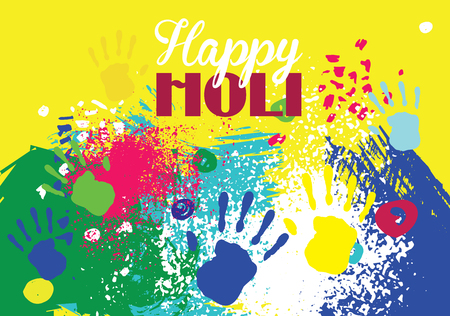 Illustration of abstract colorful Happy Holi backgroundのイラスト素材