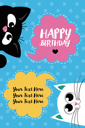 cute creative cards templates with Happy birthday theme design. Hand Drawn card for birthday, anniversary, party invitations, scrapbooking. Vector illustrationのイラスト素材