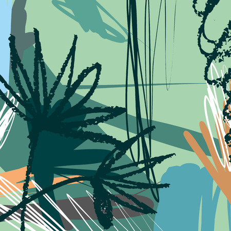 Creative universal art posters or cards. Hand Drawn textures. Wedding, anniversary, birthday, Valentine's day, party invitations, covers, decor elements.のイラスト素材