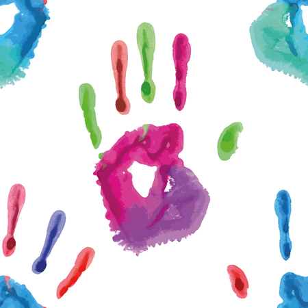 Seamless hand print.Vector Illustrationのイラスト素材