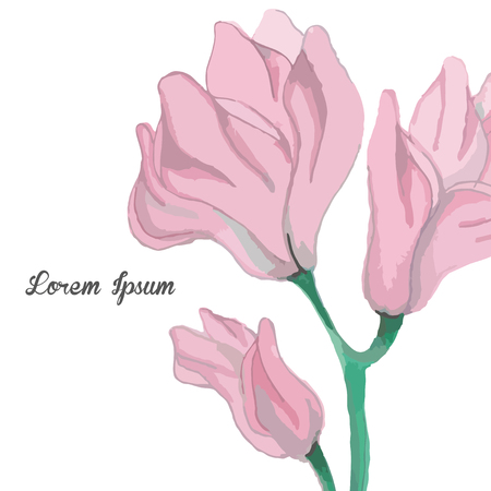 Hand Painted Watercolor Vector Flowersのイラスト素材