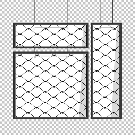 Blank picture frame hanging on wall. Vector Illustrationのイラスト素材