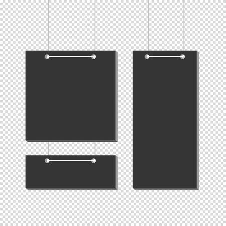 Blank picture frame hanging on wall. Vector Illustrationのイラスト素材