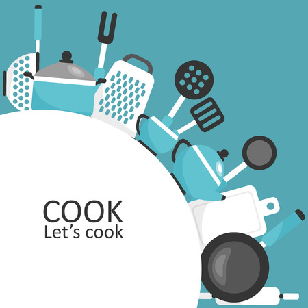 Cute kitchen pattern Vector illustrationのイラスト素材