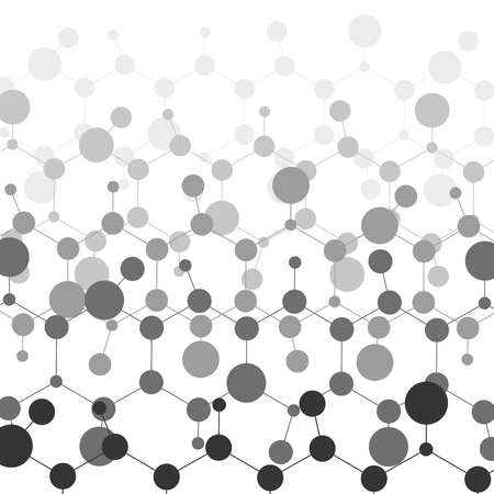 Molecule and communication with connected dots and lines. Graphic background for your design and text. Vector Illustrationのイラスト素材