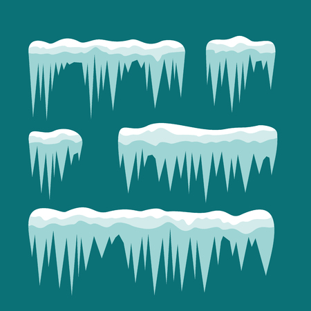 Set of Isolated snow cap.のイラスト素材