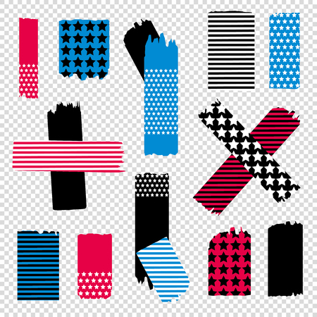 Scotch tape pieces set. Vector Illustrationのイラスト素材