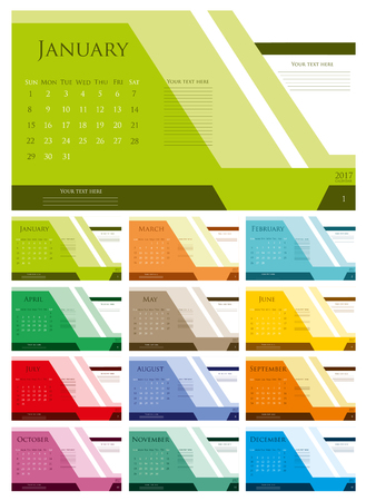 2017 Calendar Planner Design. Vector Illustrationのイラスト素材