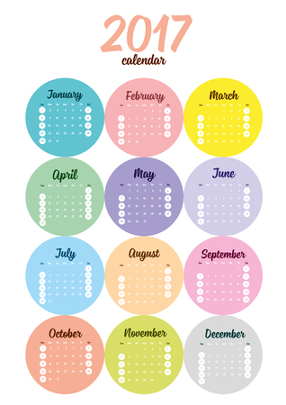 2017 Calendar Planner Design. Vector Illustrationのイラスト素材