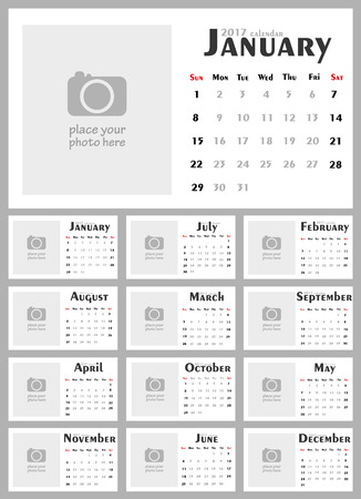 2017 Calendar Planner Design. Vector Illustrationのイラスト素材