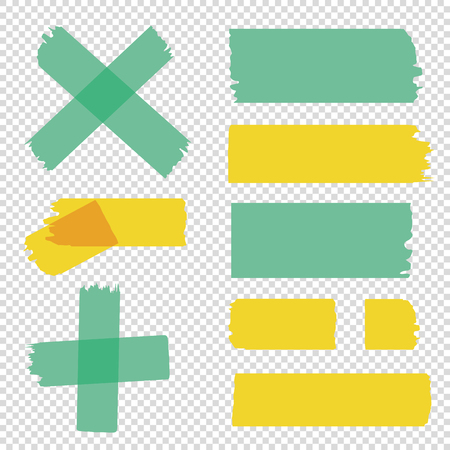 Tape pieces set. Vector Illustrationのイラスト素材