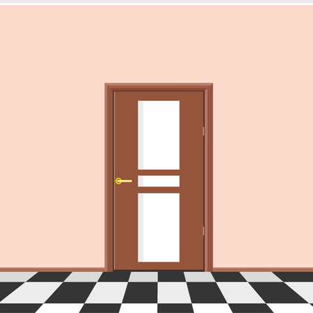 Classic interior with door. Realistic vector illustration of the interiorのイラスト素材