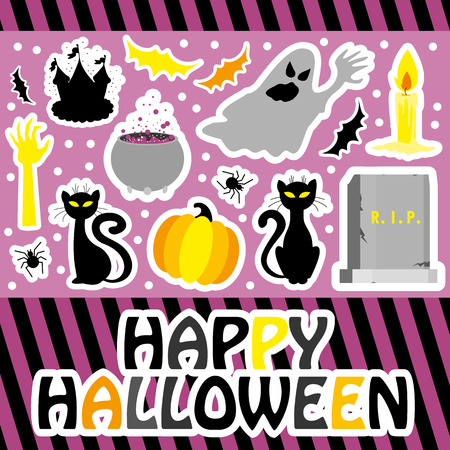 Halloween card. Vector illustrationのイラスト素材