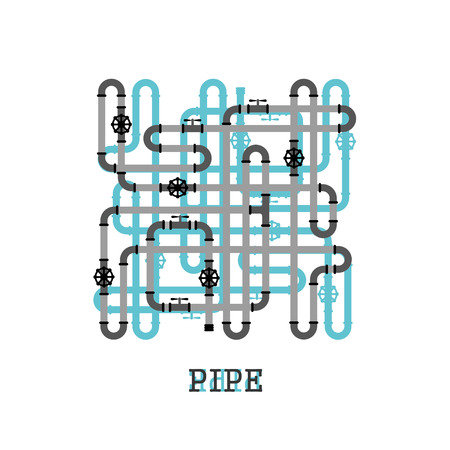 The elements of the pipeline. Pipe system designer. Vector Illustrationのイラスト素材